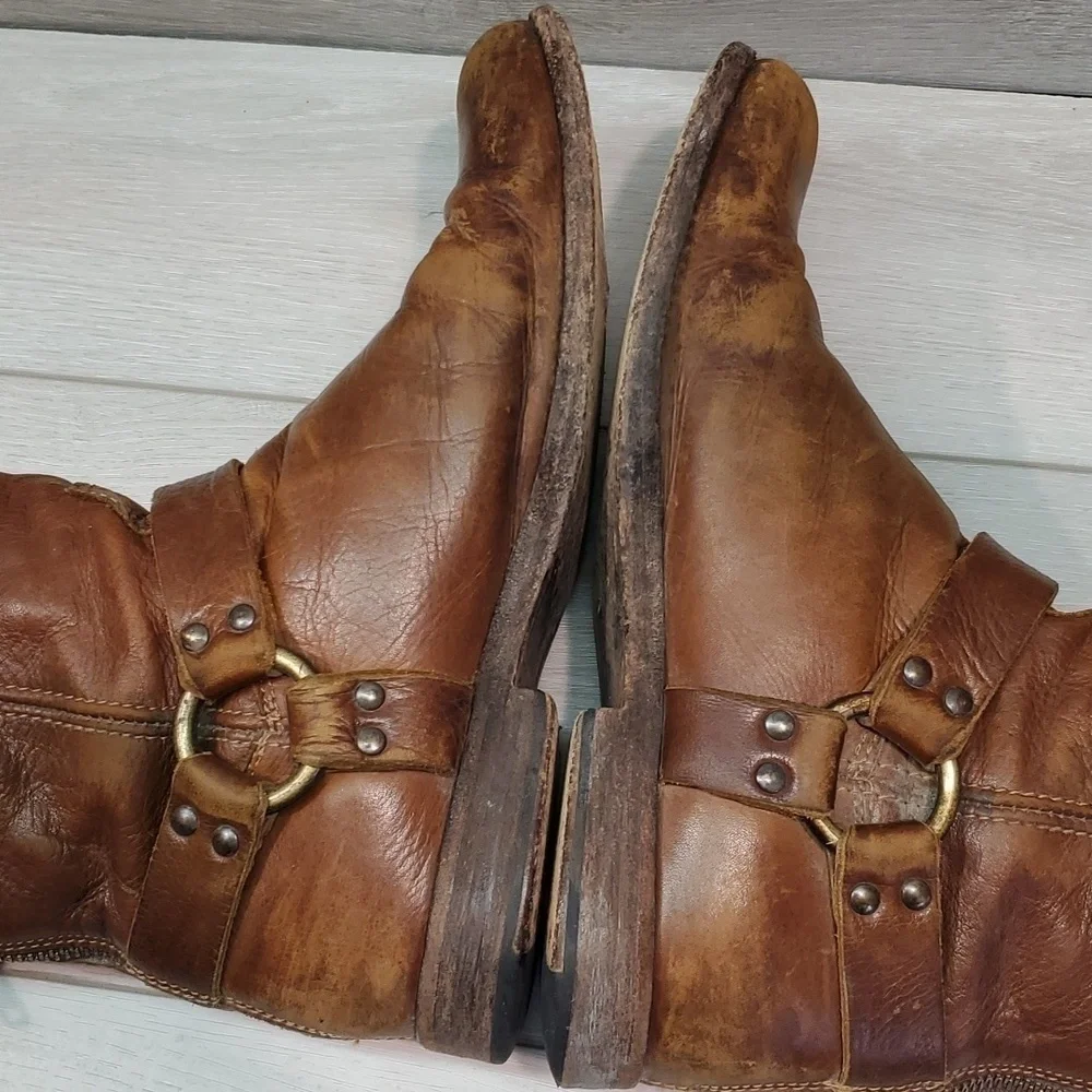 Frye Womens Veronica Harness Ankle Leather Boots Boho shoes sz 9.5B